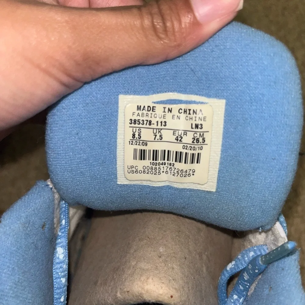 2010 Jordan 1 Fund 5/8th White and univeristy Blue